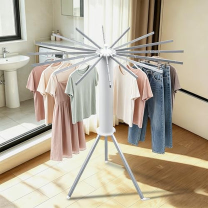 Tripod Foldable Clothes Rack,Garment Rack Portable with Collapsible Design