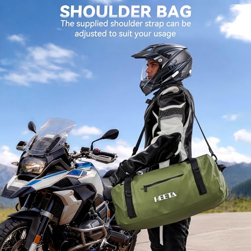 HEETA Waterproof Motorcycle Dry Bag Duffel Luggage Travel Bags, Green 50L - color: Green, size: 50L