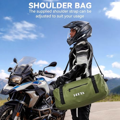 HEETA Waterproof Motorcycle Dry Bag Duffel Luggage Travel Bags, Green 70L - color: Green, size: 70L