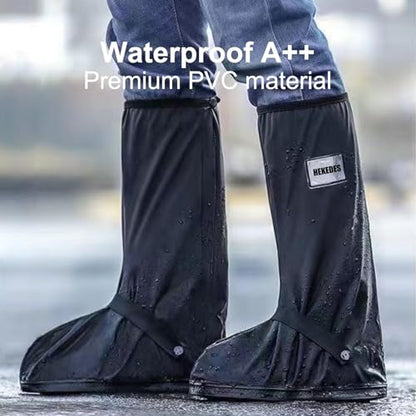 Waterproof Shoe Covers, Reusable & Foldable Rain Boot Shoe Cover with Zipper, Non-Slip, Reflector, Men Women Rain Gear, Black - size: Large Wide