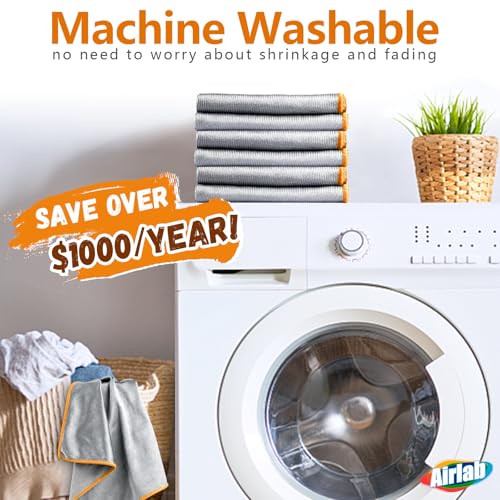 Airlab Glass Polishing Streak Free Miracle Cleaning Cloth, Sliver-Orange - color: Sliver-orange