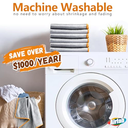 Airlab Glass Polishing Streak Free Miracle Cleaning Cloth, Sliver-Orange - color: Sliver-orange