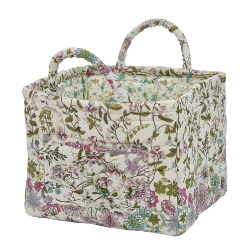 Boho Fabric Storage Basket, Large Capacity Laundry Basket, 12.2'' x 10.23'' x 10.23'' Collapsible Laundry Hamper with Easy Carry Handles (C Multi-Color 1, L) - color: C Multi-Color 1