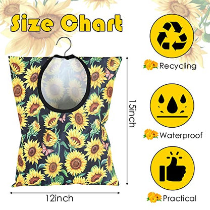 2 Pcs Sunflower Clothes Pin Bag Clothespin Bag Holder Clothespin Holder 15 X 11 Inch Clothes Pin Hanging Bag Clothespin Bag for Clothesline Outdoor Outside Wardrobe and Laundry Room - color: Sunflower