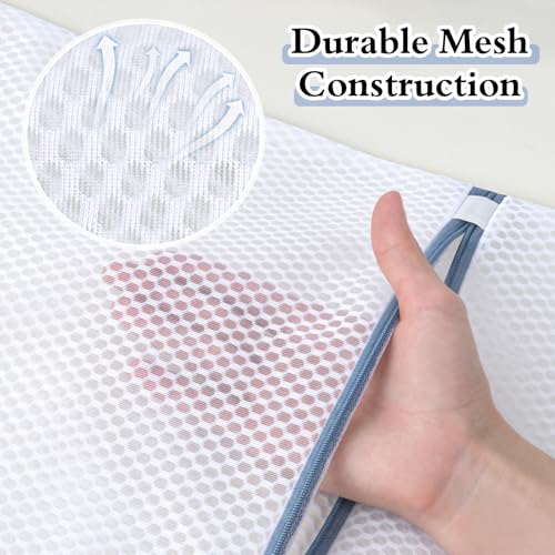 Heavy-Duty Honeycomb Mesh Laundry Bags, 5-Pack (3×12x16" + 2×16x20"), Delicates Protector for Lingerie & Baby Clothes - size: M3L2