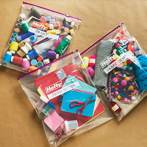 Hefty Slider Jumbo Storage Bags, Extra Large 2.5 Gallon Size, 12ct - size: 12 Count (Pack of 1)