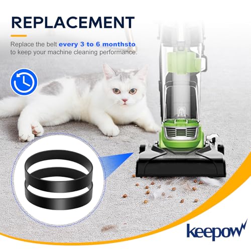 KEEPOW Vacuum Belt Compatible with Eureka Airspeed Compact Bagless Upright - size: 2*Belts