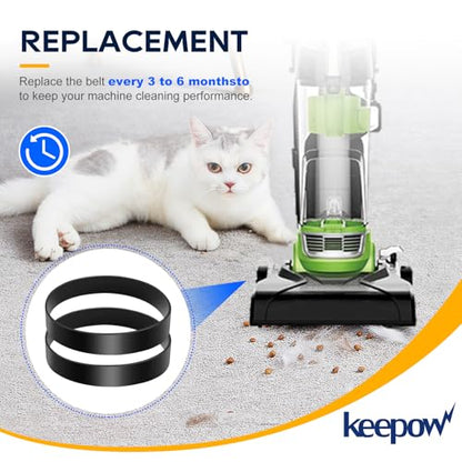 KEEPOW Vacuum Belt Compatible with Eureka Airspeed Compact Bagless Upright - size: 2*Belts