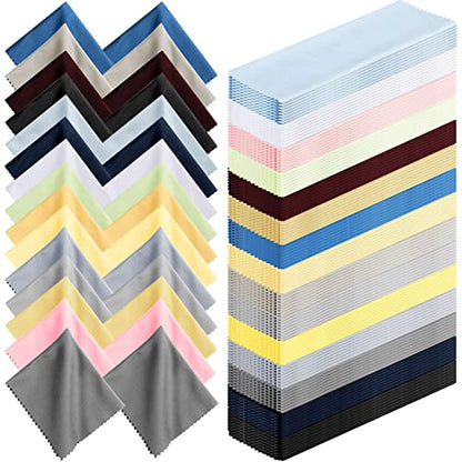 Leelosp 300 Pcs Glasses Cleaning Cloth Microfiber Glasses Wipe, Mixed Color