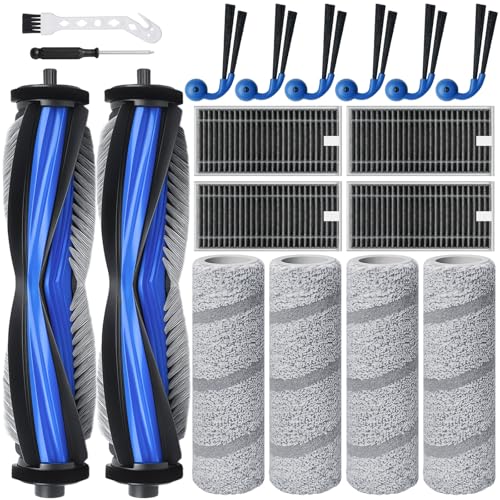 X11 Replacement Parts for Ecovacs Deebot X11 OmniCyclone X11 Pro Omni X11 Pro X11 /T80s/ T80s Omni Vacuum Robotic Parts with 2 Roller Brush,4 Mop,4 HEAP,6 Side Brushes,1 Screwdriver,1 Brush - color: X11 Parts