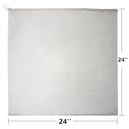 Cast Iron Cleaner & Chainmail Skillet Scrubber - 24''x24'' 3.8mm Small Ring, 316L Stainless Steel Interlocking Mesh Sheet, Flexible Chainmail Panel, Fine Linked Ring Fabric, Woven Ring Net - size: 24''x24''
