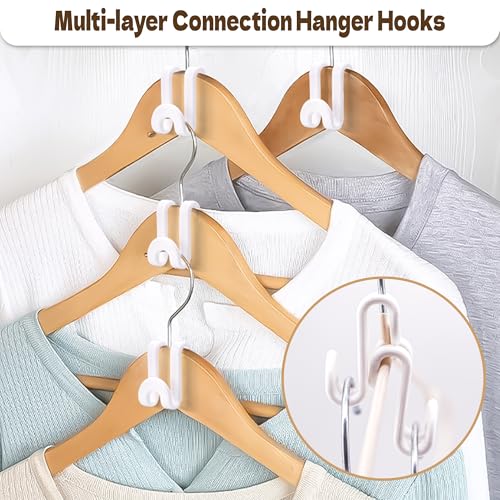 Mlici 60 Pc Space Saving Hanger Connector Hooks for Closet Organizer, White - color: White
