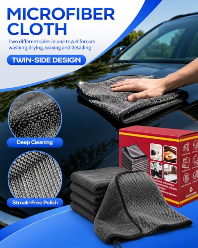Genie Cloth Magic Cloth,Magic Cleaning Cloth Lint Free Microfiber Cloths,Lint-Free Wiping,Reusable Cleaning Cloths for Glass & Kitchen