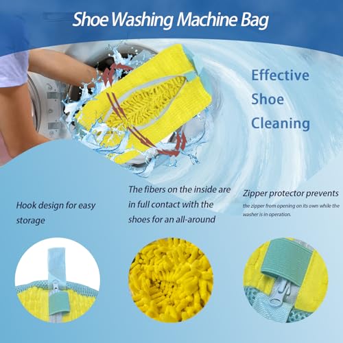 Shoe Washing Machine Bag, Yellow, 2pcs - color: Yellow