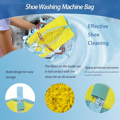 Shoe Washing Machine Bag, Yellow, 2pcs - color: Yellow