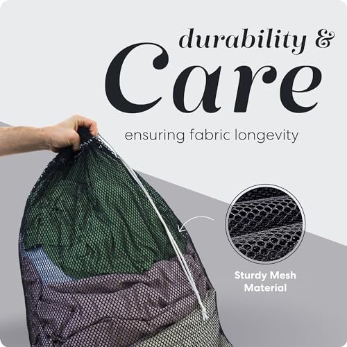 Handy Laundry Mesh XL Laundry Bag 24"x36" 2-Pack, Heavy Duty, Black - color: Black