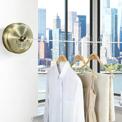 Retractable Clothesline,Stainless Steel Clothing Line Dryer with 9.2FT Nylon String for Shower Room Bathroom Laundry (Bronze) - size: Bronze