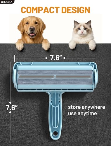ORDORA Pet Hair Remover Roller, Reusable Lint Roller for Dog and Cat Hair - color: B：blue