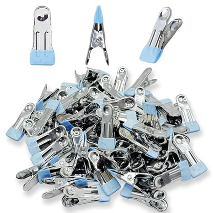 Stainless Steel Clothes Pins For Hanging Clothes, Laundry Clips, Heavy Duty Outdoor, Bag Clips For Socks, Towels, Snacks, Photos (66, Blue) - color: Blue