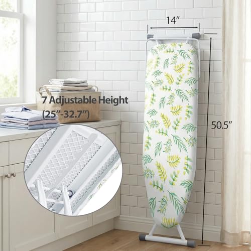 SheeChung Ironing Board 13"x43",Full Size Iron Board with Rest,Adjustable - style: 43x13-Green