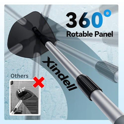 XINDELL Interior Windshield Cleaner Tool, Car Window Cleaning Kit with 4 Reusable Microfiber Pads, Extendable Handle & 360° Rotating Head, Streak-Free Auto Glass Wiper for Truck SUV RV - color: Orange