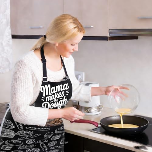 Adjustable Baking Aprons for Women - Cooking Aprons for Women with Pockets, Perfect for Baking Cooking Gradening - color: Mama Sourdough