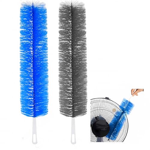 Fan Cleaner Brush, Fan Brush Cobweb Duster Microfiber Duster Ideal for Ceiling Duster, Household Duster for Curtains, Fan Cleaner for Box Fan (2 Pack) - color: Gray