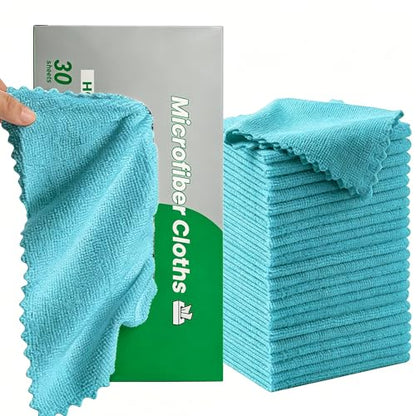 30 Pack Microfiber Cleaning Cloths, Dish Towels for Kitchen, Car, Bathroom - color: Blue