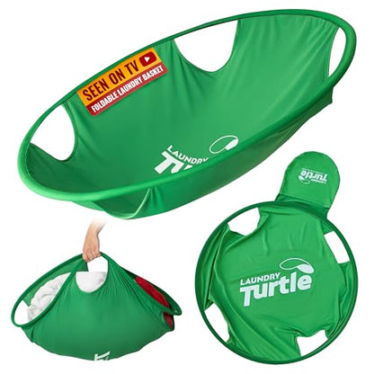 Laundry Turtle Collapsible Laundry Basket for Washer & Dryer (Green, Large) - color: Green, size: Large