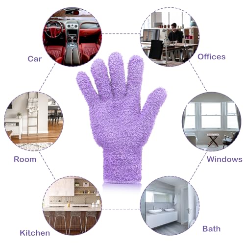 Patelai 2 Pairs Microfiber Gloves for Plants,Light Blue, Violet,Large - color: Light Blue, Violet, size: Large