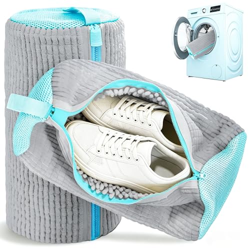 Shoe Washing Machine Bag Laundry Shoe Bags for Washer & Dryer Reusable Shoe Cleaning Bag for Sneaker Tennis Shoes - color: Grey