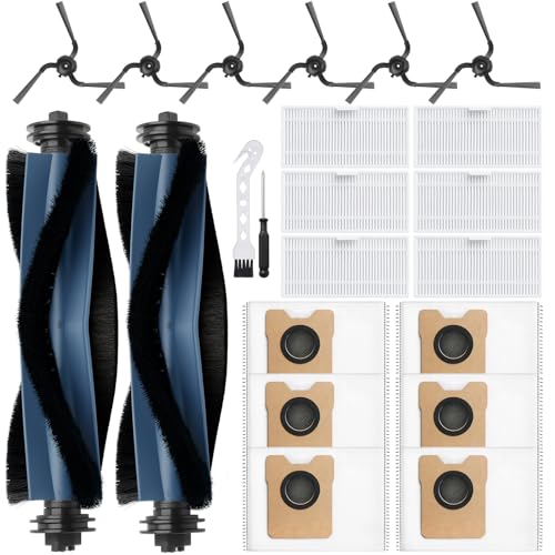 22 Pack Replacement Parts Compatible with for Eufy C10 Robot Vacuums Accessories kit, 2 Roller Brush, 6 HEPA Filters, 6 Side Brushes, 6 Dust Bags, 1 Clean Tool, 1 Screwdriver - size: 22 Pcs for eufy C10