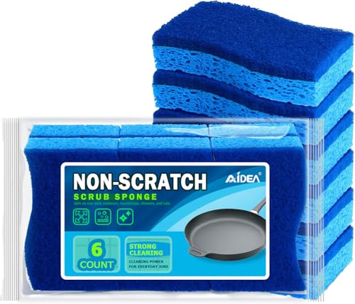 AIDEA Sponges Kitchen-6Count, Non Scratch Scrub Sponge, Dish Sponges - color: Blue