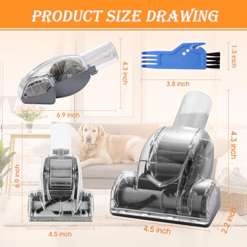 Upgraded Vacuum Pet Hair Power Brush Tool Attachment Compatible With Shark LA300 LA301 LA502 LA492 LA802 LA742 NV151 NV750 NV650 HV300 HV320 HV322 LA500 Vacuum Replacement Parts Black