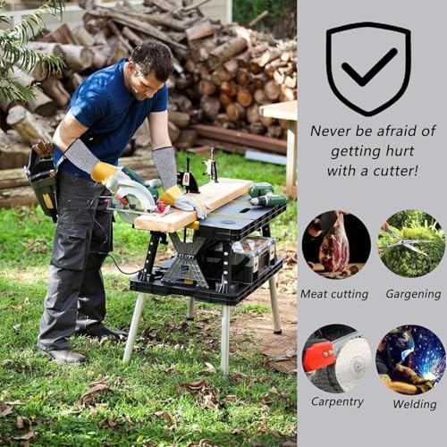 REDANHA Arm Protection Sleeves Level 5 Protection Cut Burn Resistant Sleeve Anti Abrasion Forearm Cover Protector - color: Blue, Grey