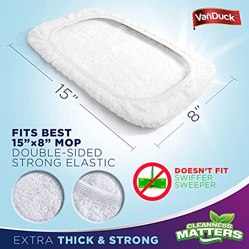 VanDuck 100% Cotton Terry Mop Pads 15x8 Inch, 72-Pack (Mop Not Included) - size: 24 Count (Pack of 3)