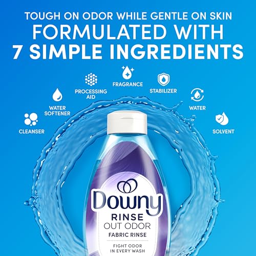 Downy RINSE & REFRESH Laundry Odor Remover and Fabric Softener, Fresh Lavender, 48 fl oz, Safe on ALL Fabrics, Gentle on Skin, HE Compatible - size: 48 Fl Oz (Pack of 1)