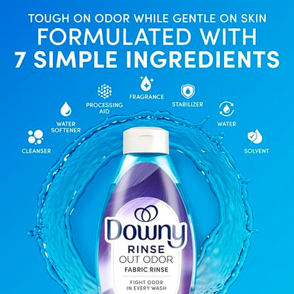 Downy RINSE & REFRESH Laundry Odor Remover and Fabric Softener, Fresh Lavender, 48 fl oz, Safe on ALL Fabrics, Gentle on Skin, HE Compatible - size: 48 Fl Oz (Pack of 1)