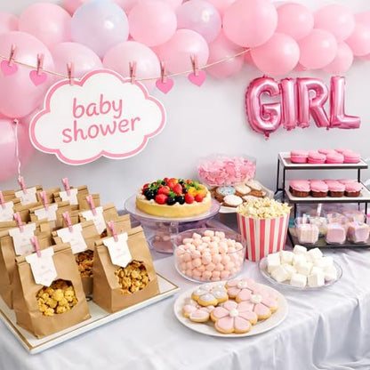60Pcs Mini Clothespins for Baby Shower Games Girl Pink Clothes Pins 1.4Inch - color: Pink