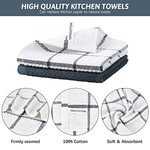 Nialnant 8 Pack Kitchen Towels, Dish Cloths for Washing Dishes - color: Grey, size: 12 x 12 in - 8PCS
