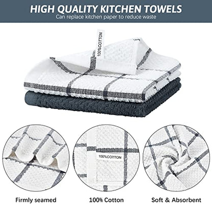Nialnant 8 Pack Kitchen Towels, Dish Cloths for Washing Dishes - color: Grey, size: 12 x 12 in - 8PCS
