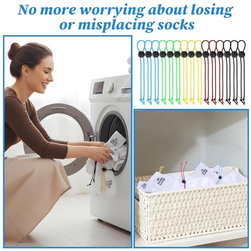 30 Pcs Sock Clips for Laundry Versatile Sock Holder & Sock Tie Clips for Washing Machine Keep Socks Together in Laundry with Adjustable Sock Laundry Clips Locks Your Socks