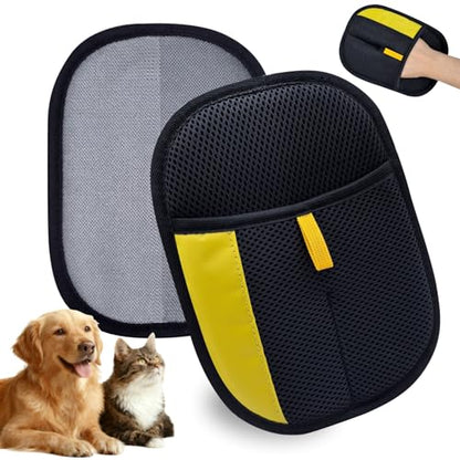 Pet Hair Removal Glove, Pet Hair Gloves for Dogs & Cats - color: 1Pcs-BlackYellow
