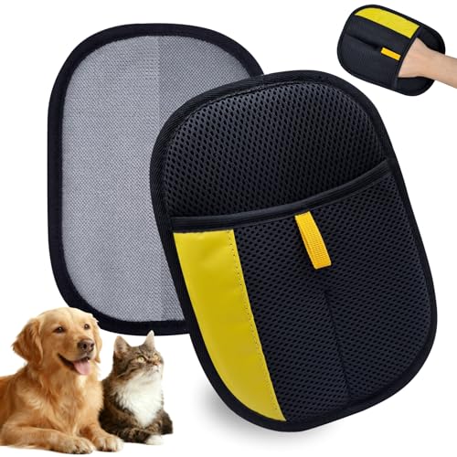 Pet Hair Removal Glove, Pet Hair Gloves for Dogs & Cats - color: 1Pcs-BlackYellow