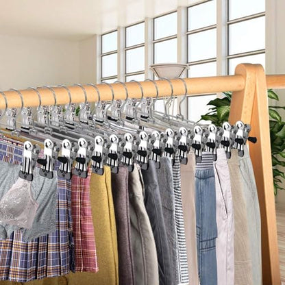 NORTHERN BROTHERS Pants Hangers, Skirt Hangers with Clips Heavy Duty Clothes Hangers for Women Men Trousers Shirt Shorts Jeans Closet Organization - size: 50 Pack