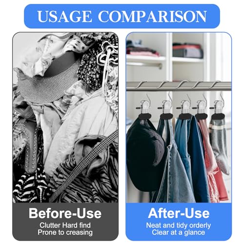 30Pcs Laundry Hook Hangers with Clothes Pins for Hats Clothes Bags