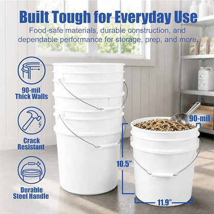 ePackageSupply 3.5 Gallon Bucket, Food-Grade w/Lid, BPA-Free, Red, 1 Pack - color: Red, size: 1 Pack