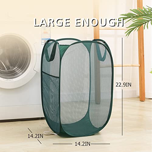 Sturdy Mesh Laundry Hamper Basket Bag,collapsible Pop up for Laundry Room - color: Black, size: Pop Vertical