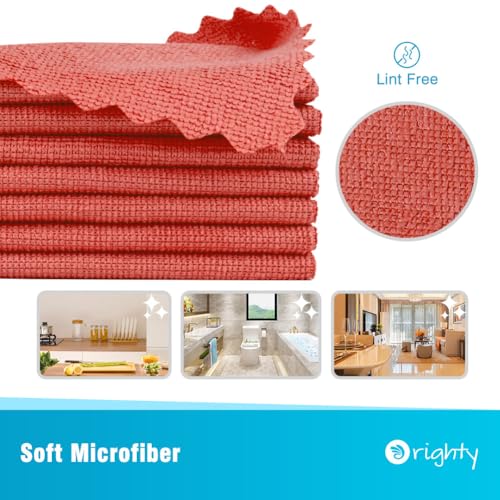Orighty Microfiber Cleaning Cloth Bulk, 150 Pack Shop Towels 12x12 in, Red - color: Red, size: 150 Pack