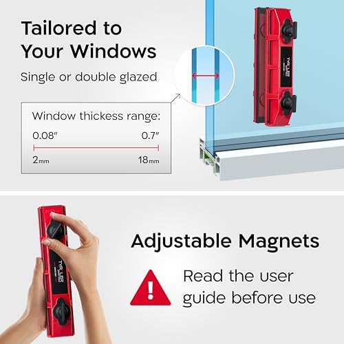 Tyroler Magnetic Window Cleaner Tool Fits Windows 0.1"-0.7" | Glider D2 AFC
